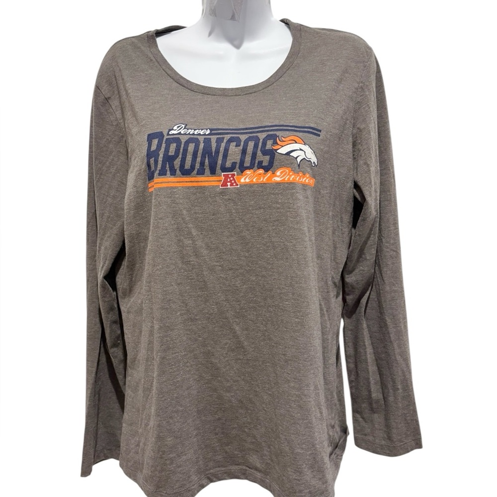 NFL TEAM APPAREL DENVER BRONCOS Women’s Long Sleeve Gray Tshirt Size XL